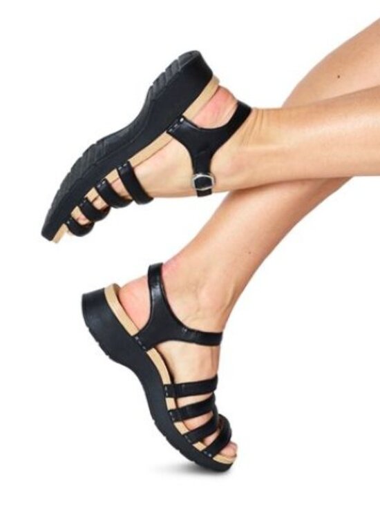 Dansko Shoes - Dansko Roxie Sandals Nappa Leather Strappy Black Size 37 US 7 NEW
